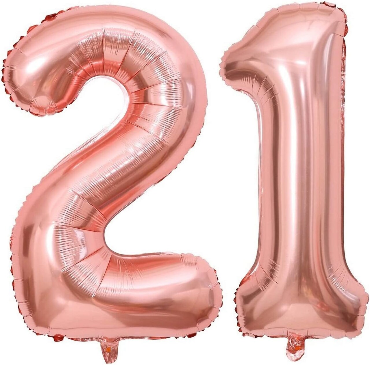 40 Inch Rose Gold 21 Number Balloons Giant Jumbo Huge 12 or 21 Foil Mylar Helium (Rose Gold 21)